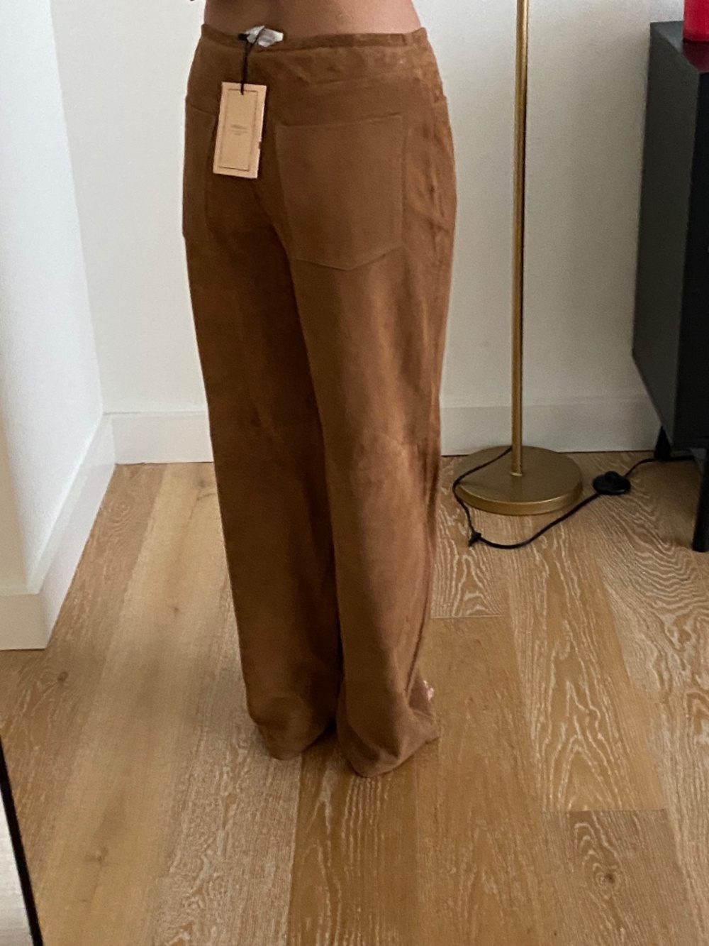 NWT La Ligne Jenny Suede Tan Wide-Leg Pants - XS - Picture 6 of 9